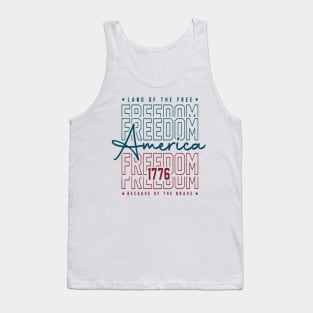 America Land Of The Free Because Of The Brave Retro Tank Top